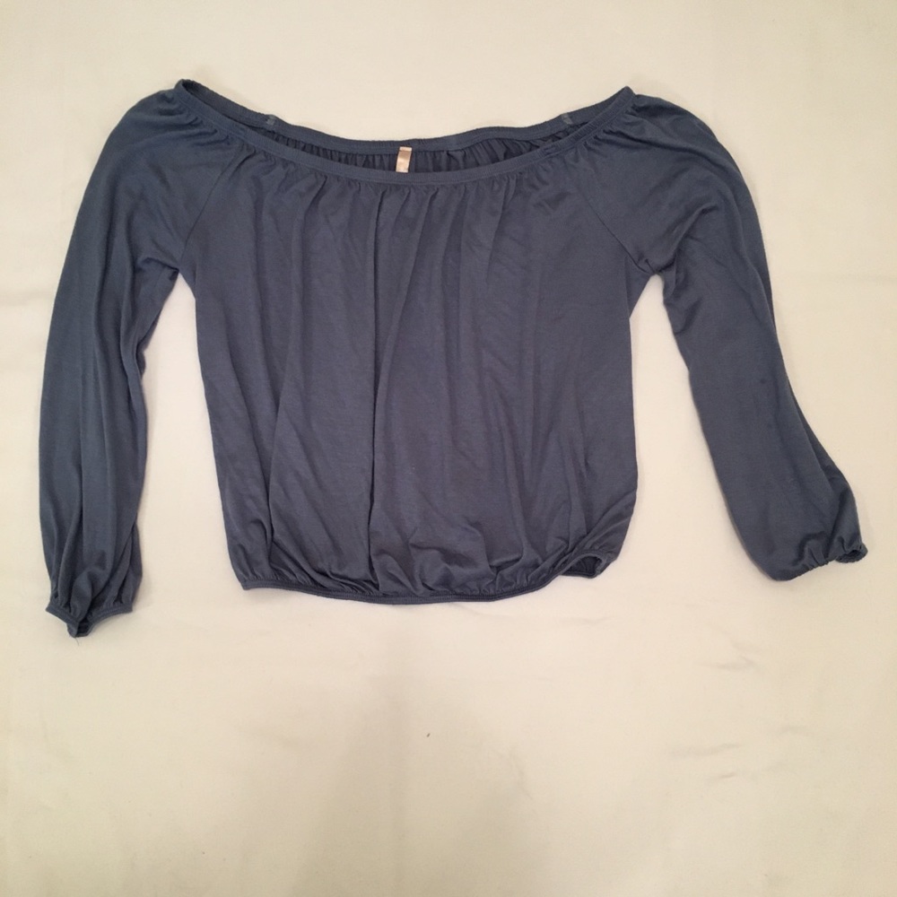 Off shoulder blue top
